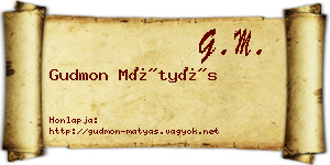 Gudmon Mátyás névjegykártya