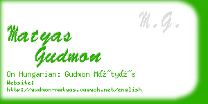 matyas gudmon business card